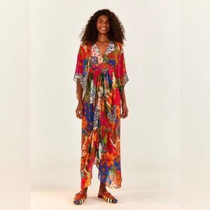 Farm Rio Sunny Mix Maxi Dress in size XS